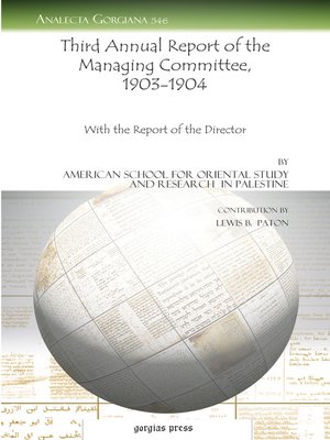 cover image of Third Annual Report of the Managing Committee, 1903–1904